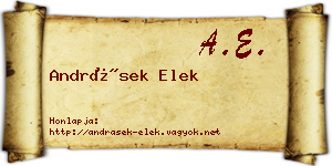 Andrásek Elek névjegykártya