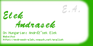 elek andrasek business card